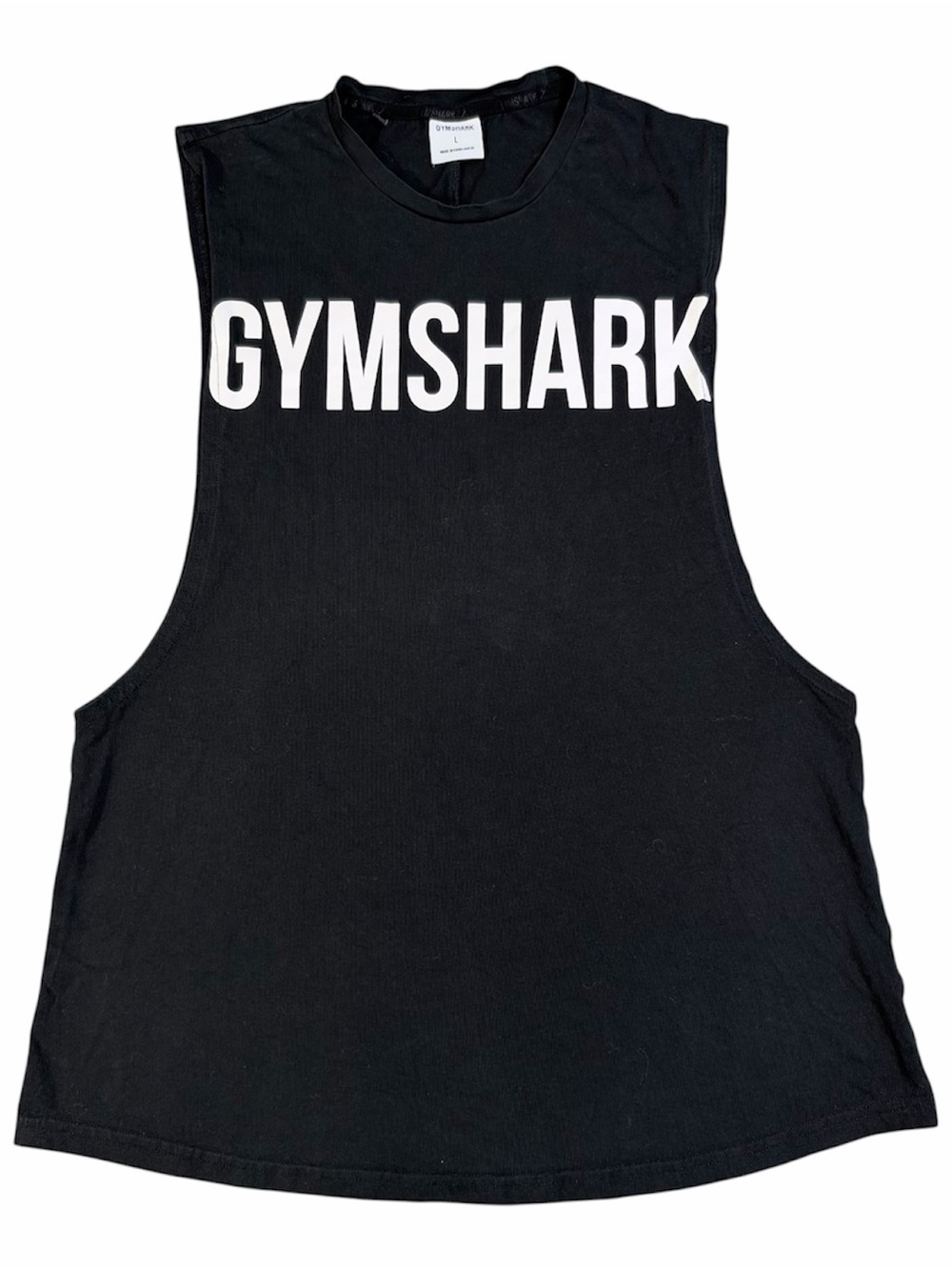 Gymshark Men's Bold Logo Drop Armhole Muscle Tank Top Black Size Large Workout